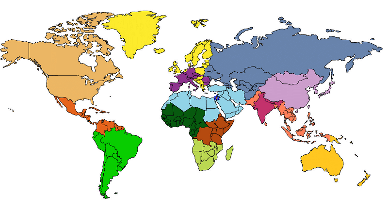 World Map of SDA Divisions